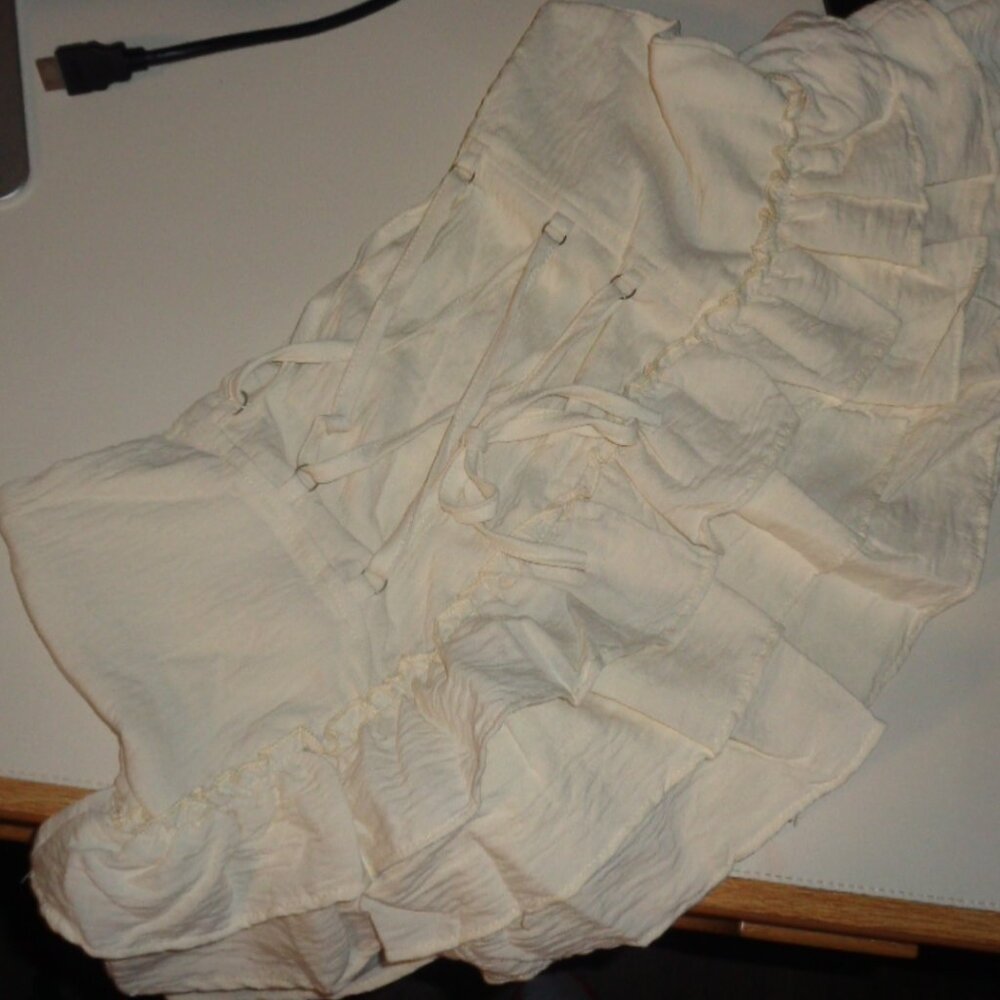 White Laced Up Tie Mini Skirt